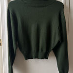 ZARA Dark Green  Cropped Turtleneck Long Sleeve Sweater Photo 0