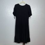 Torrid  Women Plus Size 2 Black A-line Midi Wrap Dress Stretch Short Sleeve Photo 5