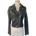 BLANK NYC Cropped Vegan Leather Moto Jacket in Morning Gram XSmall Womens Faux Photo 3