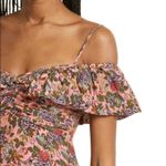 byTimo Floral Ruffle Cold Shoulder Mini Dress Dahlia Floral Womens Small Pink Photo 2