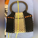Handmade Black and Beige Crochet Bag Photo 6