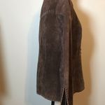 Faded Glory VINTAGE CHOCOLATE BROWN SUEDE JACKET V-NECK SLIT SLEEVES FULLY LINED WOMENS SZ S Photo 3