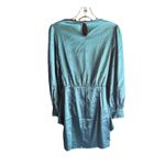 Grace Karin  Women's Tied Front Long Sleeve Blue Midi Blouson‎ Dress Small NWT Photo 4