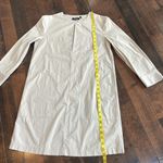 Theory  Jullitah B Split-Front Poplin Tunic Dress 3/4 Sleeve Tan Neutral Size 2 Photo 5