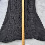 Free People  Open Knit Crochet Mini Dress Black XS Boho Festival Beach Coverup Photo 6