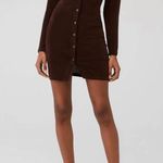Peppermayo  Brown Ring My Bell Button Front Long Sleeve Mini Dress Womens Size 2 Photo 1