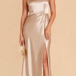 Birdy Grey  Kira Dress In Shiny Satin Neutral Champagne Photo 4