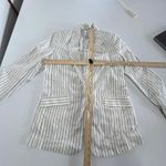 Joie  Blazer Womens‎ 6 White Darryl Linen Blend Lightweight Jacket New Striped Photo 8