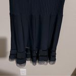 Tadashi Shoji Navy Blue Lace And Crochet Collage Illusion Dress Photo 4