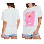 Wildfox NEW Women’s Graphic T-Shirt French Martini Ryan Top size S White Photo 8