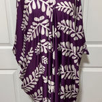 Kini Zamora Dress Purple White Bathing Suit Beach Cover Up Cold Shoulder Kaftan Size undefined Photo 0