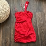 NWT Asymmetrical Bandeau Mini Dress in Scarlet Red Size 0 Photo 2