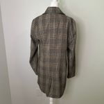 ZARA  Glen tan & brown plaid oversized blazer jacket size M Photo 4