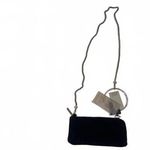 ZARA  Black Leather Minimalist Old Money Gold Chain Clutch Crossbody Wristlet New Photo 12