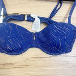 ONIA Womens Dalia Textured Bikini Top Blue Size Medium New Photo 2