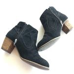 DV Dolce Vita Ankle Boots Black Suede Cowboy Side Zip Womens Size 7M Heeled Shoe Photo 0