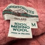 Vintage Aran Craft Women’s Cardigan Small 100% Wool Cable Knit Pink Photo 2