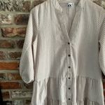 Petal and Pup Petal + Pump Tan Gingham Searsucker Mini Shirtdress Dress Photo 3