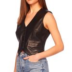 Susana Monaco Faux Leather Black Vest Size Small NWT Photo 1