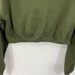Naked Wardrobe NWOT Naked‎ Wardrobe Olive Green Cropped Hoodie Size LARGE Photo 6
