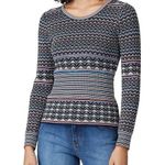 Shoshanna Womens Crew Neck Ribbed Pullover Sweater Multi Colored Size Med $330 Photo 0