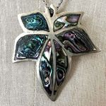 Vintage Alpaca Mexico Silver tone Leaf Brooch/pendant necklace Photo 0