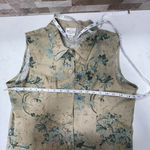 Vintage TR Bentley floral linen collared vest gilet top beige multi Sz L Size L Photo 7