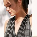 Ecote Plunging Striped Culotte Jumpsuit - Size: Medium Photo 11