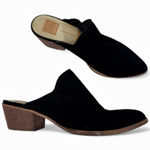 Dolce Vita Black Suede Leather Slip On Mule Heels Womens 7.5 Fall Classic Shoes Photo 0