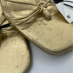 ZARA  gold gladiator strap sandals women’s Size 37/ 6.5 Photo 9