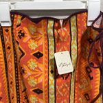 Free People NWT boho retro Cleo Wrap Skirt in Rust Combo Size 8 Photo 3