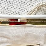 Vintage Corde Bead Bridal Snowflake Winter White Gold Clasp Top Handle Bag Photo 12