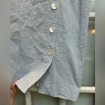 Talbots Blue White Stripe Textured Pencil Skirt Button Accents Plus Size 14 NWOT Photo 3