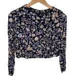 Urban Outfitters Kimchi Blue black floral print cropped long sleeve top size XS Photo 2