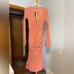 House Of CB  Reine Long Sleeve Silk Blend Cutout Midi Dress Photo 4