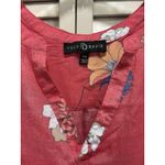 Fred David  Red/Multi Floral‎ Blouse V Neck Sleeveless Size XXL High/Low Photo 1