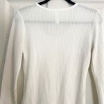 Vanilla Bay Waffle Knit Bodysuit Henley Long Sleeve White Size M Fairycore Cozy Photo 6