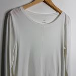 J. Jill White Long Sleeve Pima Crew Neck Tee Medium Stretch Comfort Basic Staple Photo 6