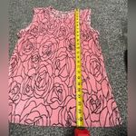 Croft & Barrow  pink and black floral roses business casual tank top L Photo 2