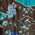 Laura Ashley  Womens Sz XL Silk Black And Blue Reef Embroidered Butterfly Jacket Photo 10