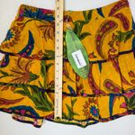 Farm Rio  Yellow Floral Tiered Ruffle Mini Skirt‎ S NWT Women's Photo 3