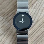 Movado Museum Sapphire Ladies Watch Stainless Bracelet Black Round Dial Photo 4