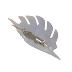 None Mother of Pearl Hand Carved Shell Brooch, Vintage Mother Pearl Brown Shell Pin Photo 2