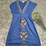 Forever 21  Blue Embroidered Floral Summer Dress Photo 1