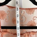 Deep Peach Floral Lace Sheer Kimono Jacket Open Front Fall Fairy Size Small Orange Photo 2