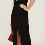 Likely Rocky Ruched Cut-Out Gown in black Photo 0