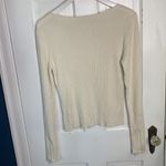 frame denim Frame Ivory Ribbed Knit Structured Stretch Sweater Zipper Cuffs W-789 Sz L Photo 7
