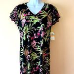 CeCe  Rich Black Floral Dress sz S Photo 1
