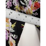 Rebecca Taylor Boquet Black Floral Silk Smocked Neck Long Sleeve Blouse Size S Photo 7