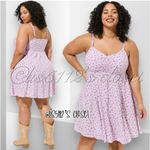 Torrid Purple Rose Floral Print Mini Challis Skater Dress Photo 1